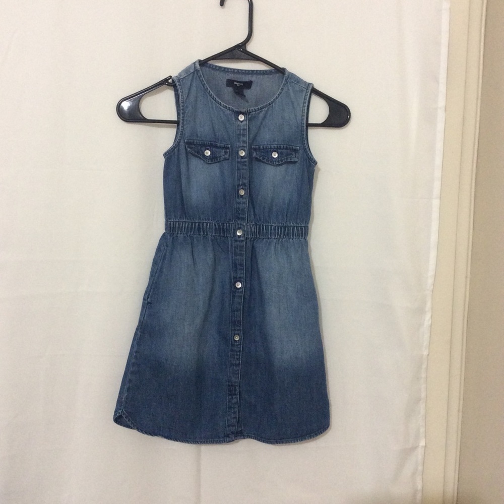 3/&35❤️Gapkids girl denim button down dress size S